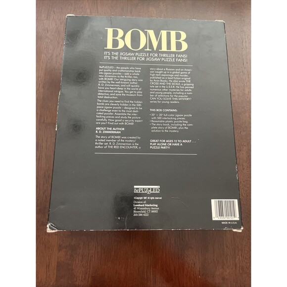 BOMB A Jigsaw Puzzle Thriller 1987 Read Story, Assemble Puzzle, Interpret Clues - Picture 10 of 16